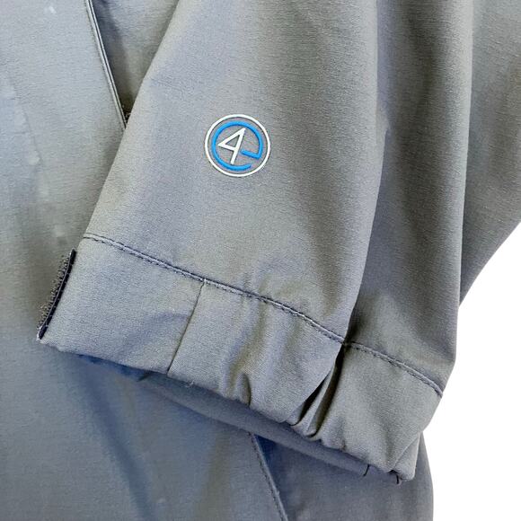 Peter Millar Mens Sz Large E4 Water Windbreaker Golf Jacket with Logo Grey - Picture 12 of 16